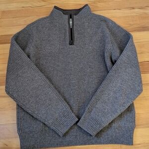 LL Bean Brown Lambs Wool Sweater Lined Small